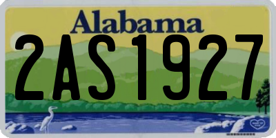 AL license plate 2AS1927