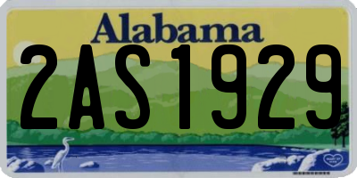 AL license plate 2AS1929
