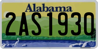 AL license plate 2AS1930