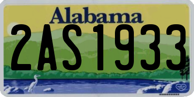 AL license plate 2AS1933
