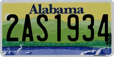 AL license plate 2AS1934