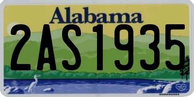AL license plate 2AS1935