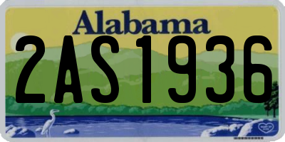 AL license plate 2AS1936