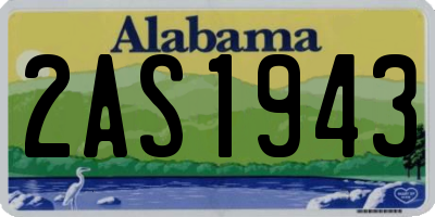 AL license plate 2AS1943