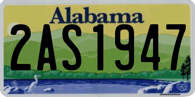 AL license plate 2AS1947