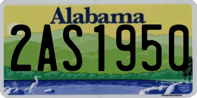 AL license plate 2AS1950