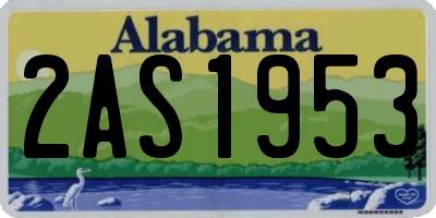 AL license plate 2AS1953