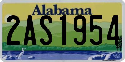 AL license plate 2AS1954