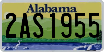 AL license plate 2AS1955