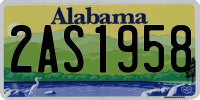 AL license plate 2AS1958