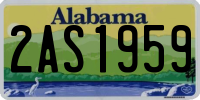 AL license plate 2AS1959