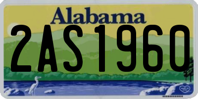 AL license plate 2AS1960