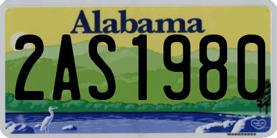 AL license plate 2AS1980