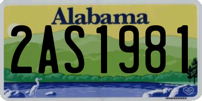 AL license plate 2AS1981