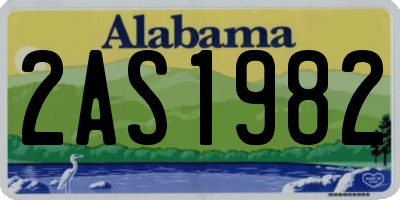 AL license plate 2AS1982