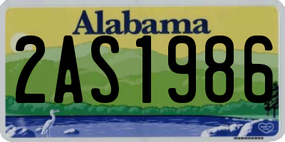AL license plate 2AS1986