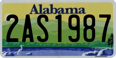 AL license plate 2AS1987