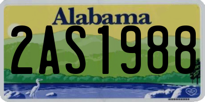 AL license plate 2AS1988
