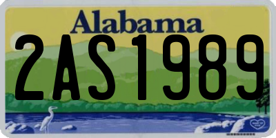 AL license plate 2AS1989