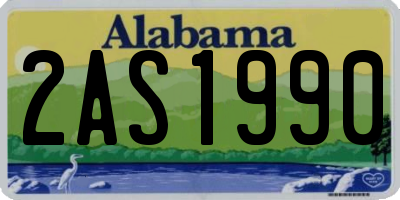 AL license plate 2AS1990