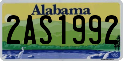 AL license plate 2AS1992