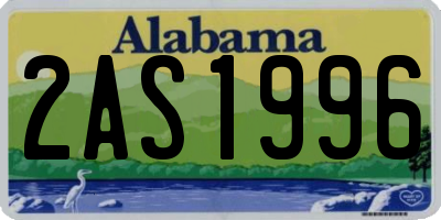 AL license plate 2AS1996