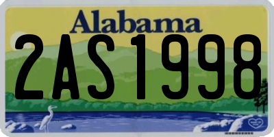 AL license plate 2AS1998