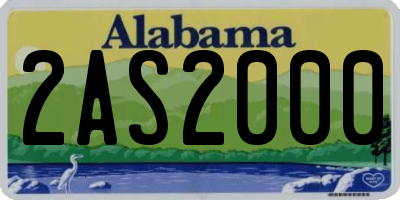 AL license plate 2AS2000