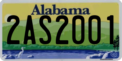 AL license plate 2AS2001