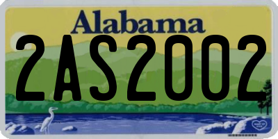 AL license plate 2AS2002