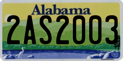 AL license plate 2AS2003