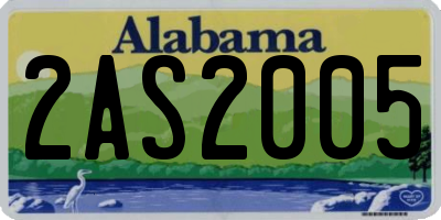 AL license plate 2AS2005