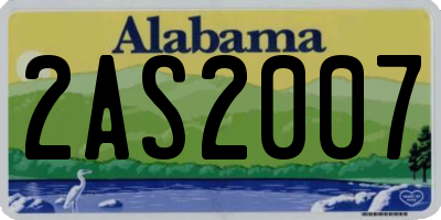 AL license plate 2AS2007