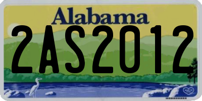 AL license plate 2AS2012