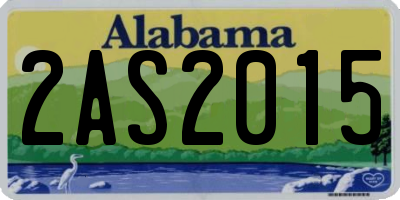 AL license plate 2AS2015