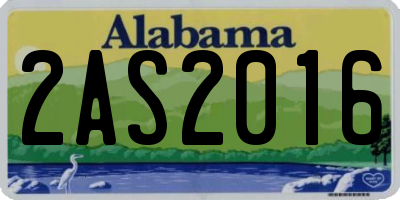 AL license plate 2AS2016