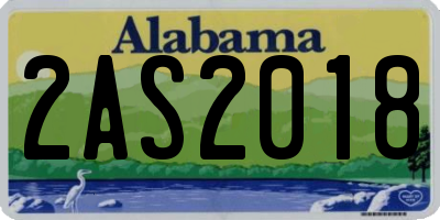 AL license plate 2AS2018