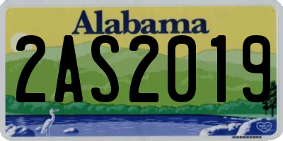AL license plate 2AS2019