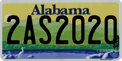 AL license plate 2AS2020