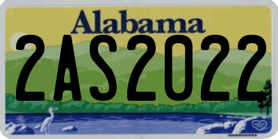 AL license plate 2AS2022