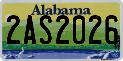AL license plate 2AS2026