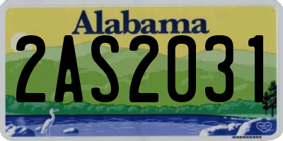 AL license plate 2AS2031
