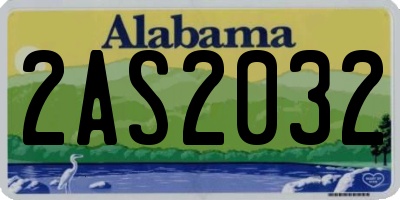 AL license plate 2AS2032