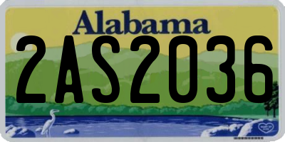 AL license plate 2AS2036
