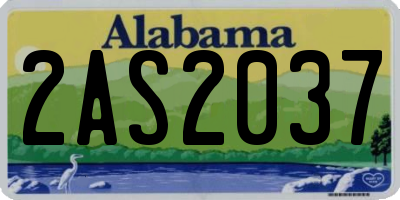 AL license plate 2AS2037