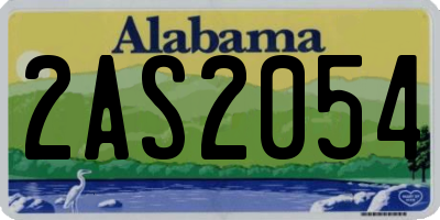 AL license plate 2AS2054