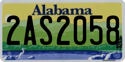 AL license plate 2AS2058