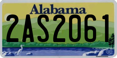 AL license plate 2AS2061