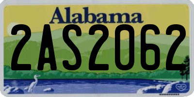 AL license plate 2AS2062