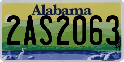 AL license plate 2AS2063